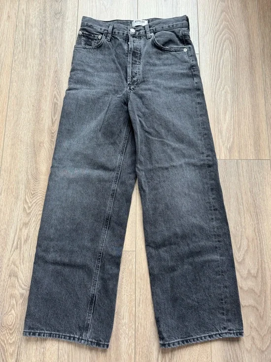 Agolde REN Wide-Leg High Rise Jeans-Dark Grey - Picture 2 of 10